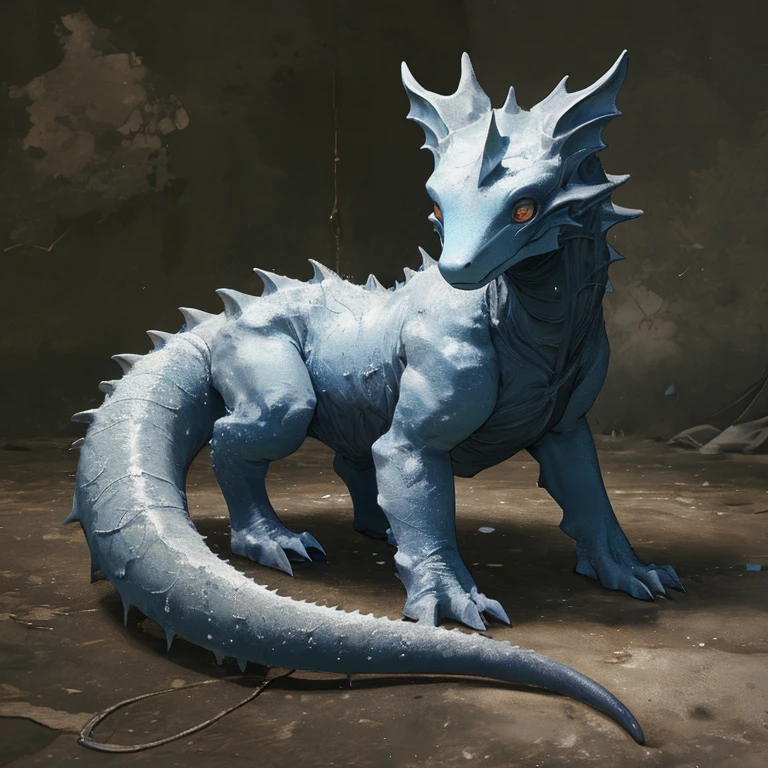 semi-realistic anime creature with six legs and a very large tail