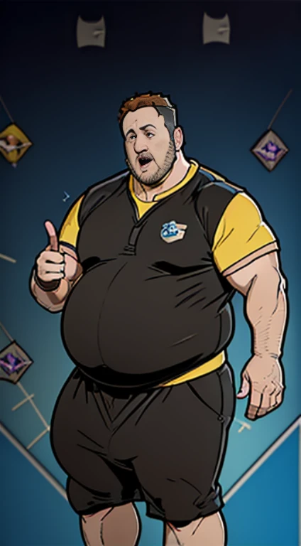 ((((Kevin James Actor and Comedian Overview)))), (((A fat man electric giant character from the super Cell game Clash Royale))) arte conseitual hiper detalhada, arte premiada, fine and precise character construction. Obra prima. Ultra detalhada a imagem em 8k. The minute details of the image make it even more incredible to the viewer. sentido muito prazer, corpo muito suado, extreme sweating on the body gesturing talking expressing oneself with the hands. Big tongue laughing. Genital Masculino tamanho largo exagerado GG comprido e norme .Genital Masculino tamanho hiper longo, genital Masculino tamanho Gigantescos, genital Masculino tamanho anormal, genital Masculino super comprido, Grande porra, Gozar muito, Goza ). ejaculando exageradamente, Gozando sem limites, Jorrando jatos de esperma da glande peniana,
