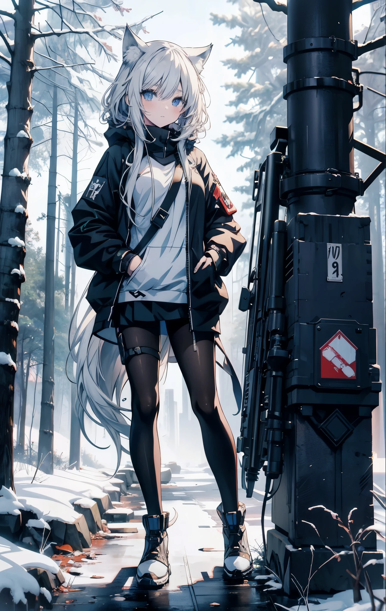 
anime girl with gun and wolf in snowy landscape with trees, anime art wallpaper 4k, anime art wallpaper 4 k, anime wallpaper 4 k, anime wallpaper 4k, 4k anime wallpaper, anime art wallpaper 8 k, anime style 4 k, badass anime 8 k, 4 k manga wallpaper, detailed anime character art, detailed digital anime art, anime illustration