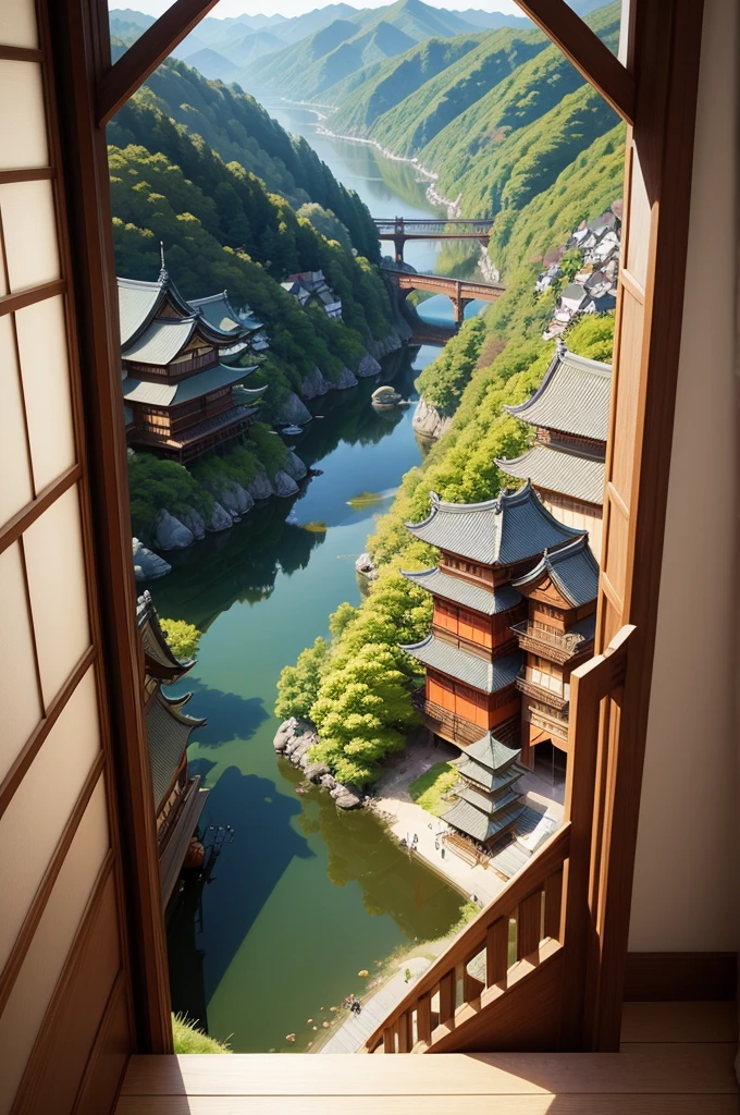 Trick Art、Escher、Bird's Eye View、Japan風建築、Japan、Japanese style