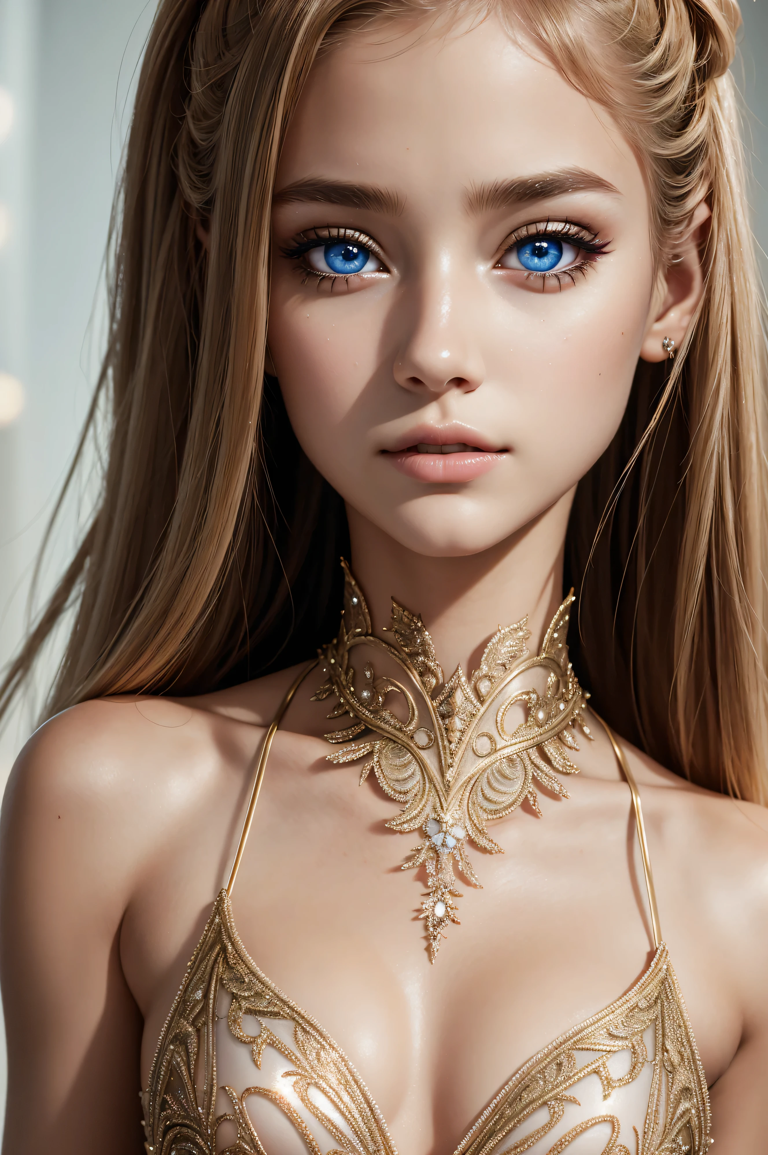 Brynn Cartelli, wearing model costume transparent. professionally retouched, soft lighting, realistic, smooth face, perfect eyes, sharp focus on eyes, 8 k, high definition, insanely detailed, intricate, elegant. against the background of the catwalk.