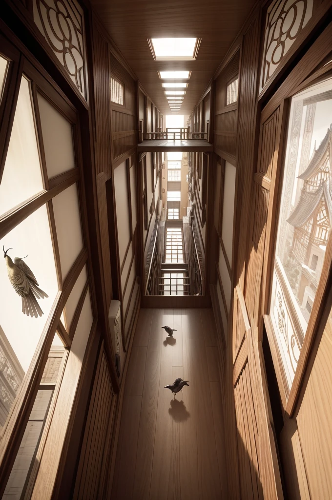 Trick Art、Escher、Bird's Eye View、Ultra-wide-angle lens、Japan風建築、Japan、Japanese style