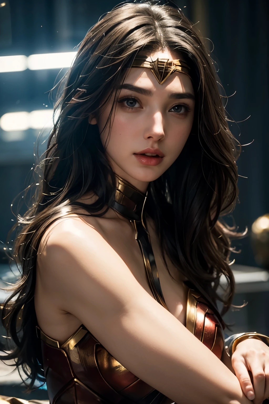 Gal Gadot, She breast size is M cup, full body, she very sexy, she have perfect body, she so beautifully,She have good eyes,She is full of charm, her poses are beautiful, close up,(((Woder Woman outfit))), Wonder Woman 
from DC Comics,8k,correct face,beautiful face,A beautiful sight,sparkling eyes,((Half body photograph)), ((close up)) (portrait)) bust