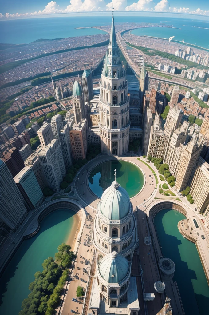 Trick Art、Escher、Ultra-wide-angle lens、Bird's Eye View