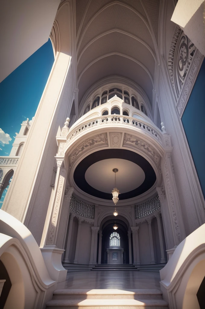 Trick Art、Escher、Ultra-wide-angle lens、Looking up from below