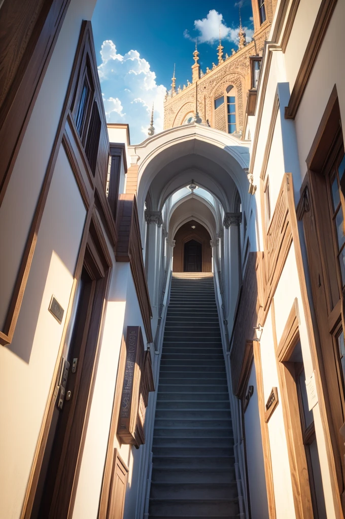 Trick Art、Escher、Ultra-wide-angle lens、Looking up from below