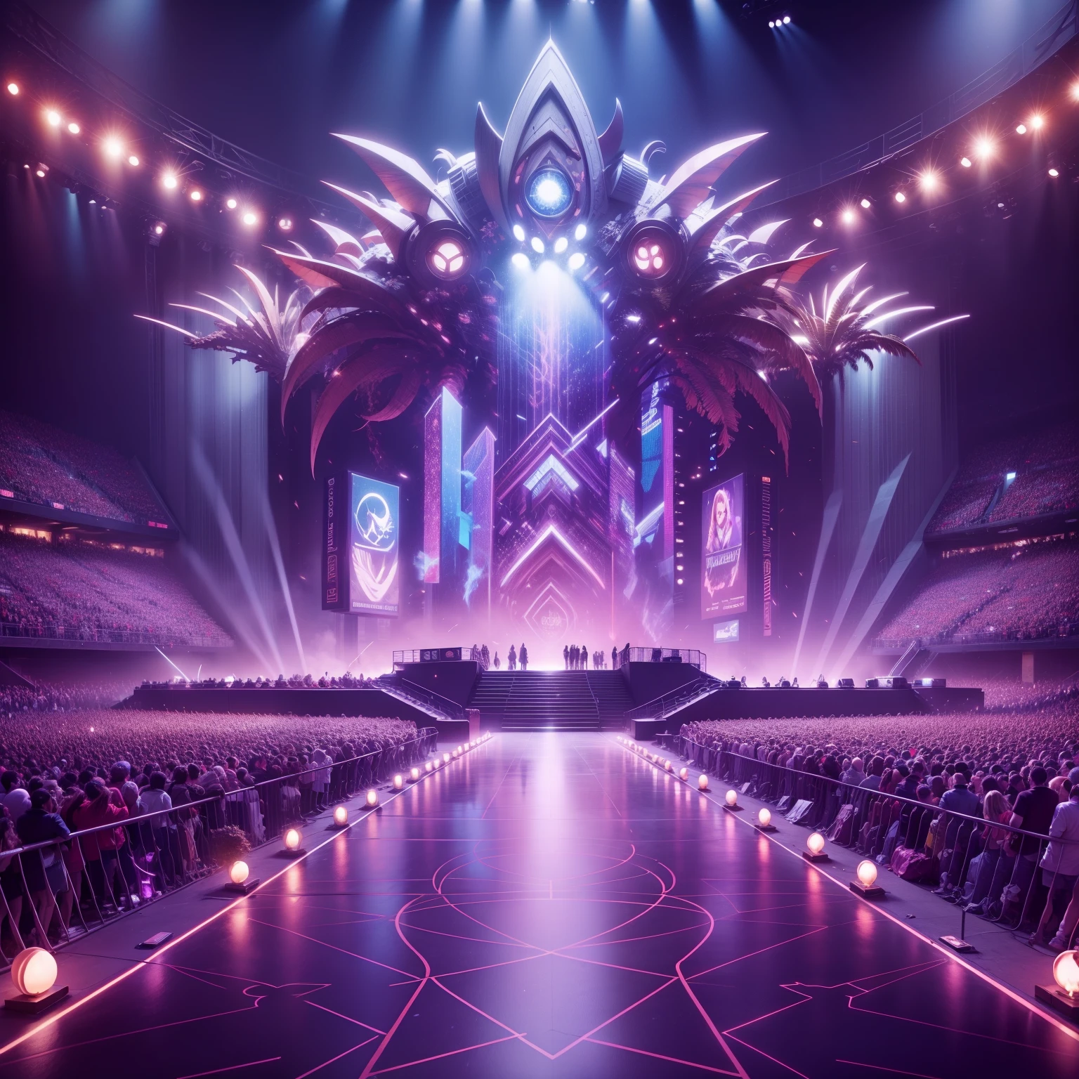 (extremely detailed CG unity 8k wallpaper, masterpiece, best quality, ultra-detailed), (best illumination, best shadow, an extremely delicate and beautiful), rock band, Imagine Dragons, abstract bird shape, vivid colors, dynamic light, high saturation, stage performance, electric guitar, drum set, crowd of fans, stunning visual effects.