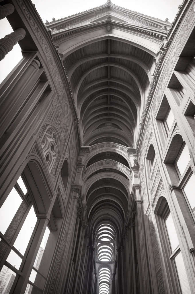 Trick Art、Escher、There are many bridges、Ultra-wide-angle lens、Looking up from below