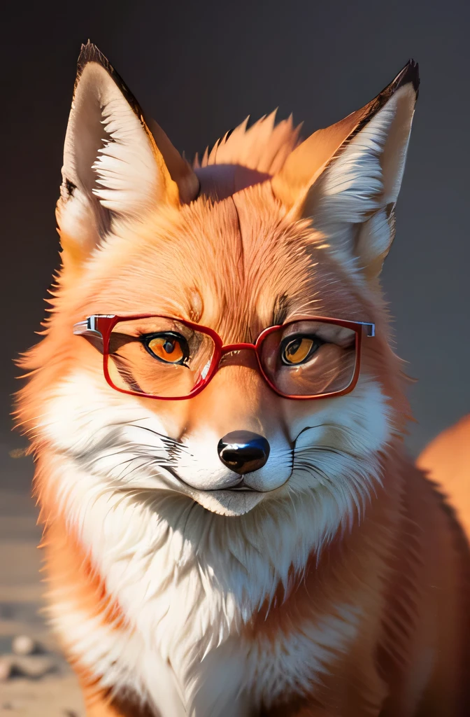 red fox with glasses