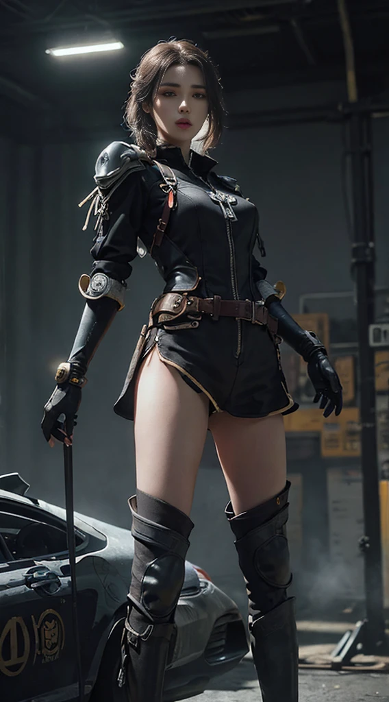 11:23(((best quality: 1.4))),(Unparalleled masterpiece), (ultra high definition),(Hyper-realistic 8K CG)、(one hand raised),(dark hair) ((( Body))), (((1 girl in))), 25-year-old American soldier with perfect Body,,Beautiful and well groomed face,muscular Body:1.2,Solid royal blue jacket with details, (Pictures from head to thighs), Complex equipment, Purple,trousers,The clothes inside are dark,Clothes with armored metal electronic parts, poison tattoo )