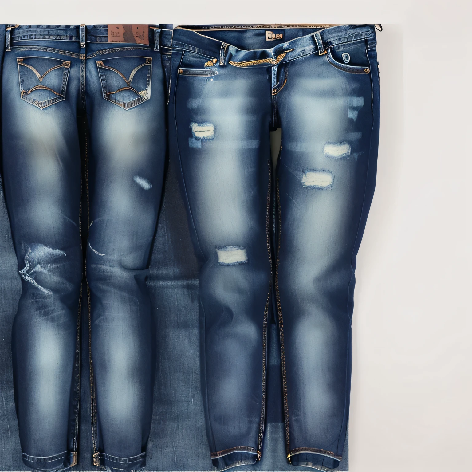 woman jeans, back and front 