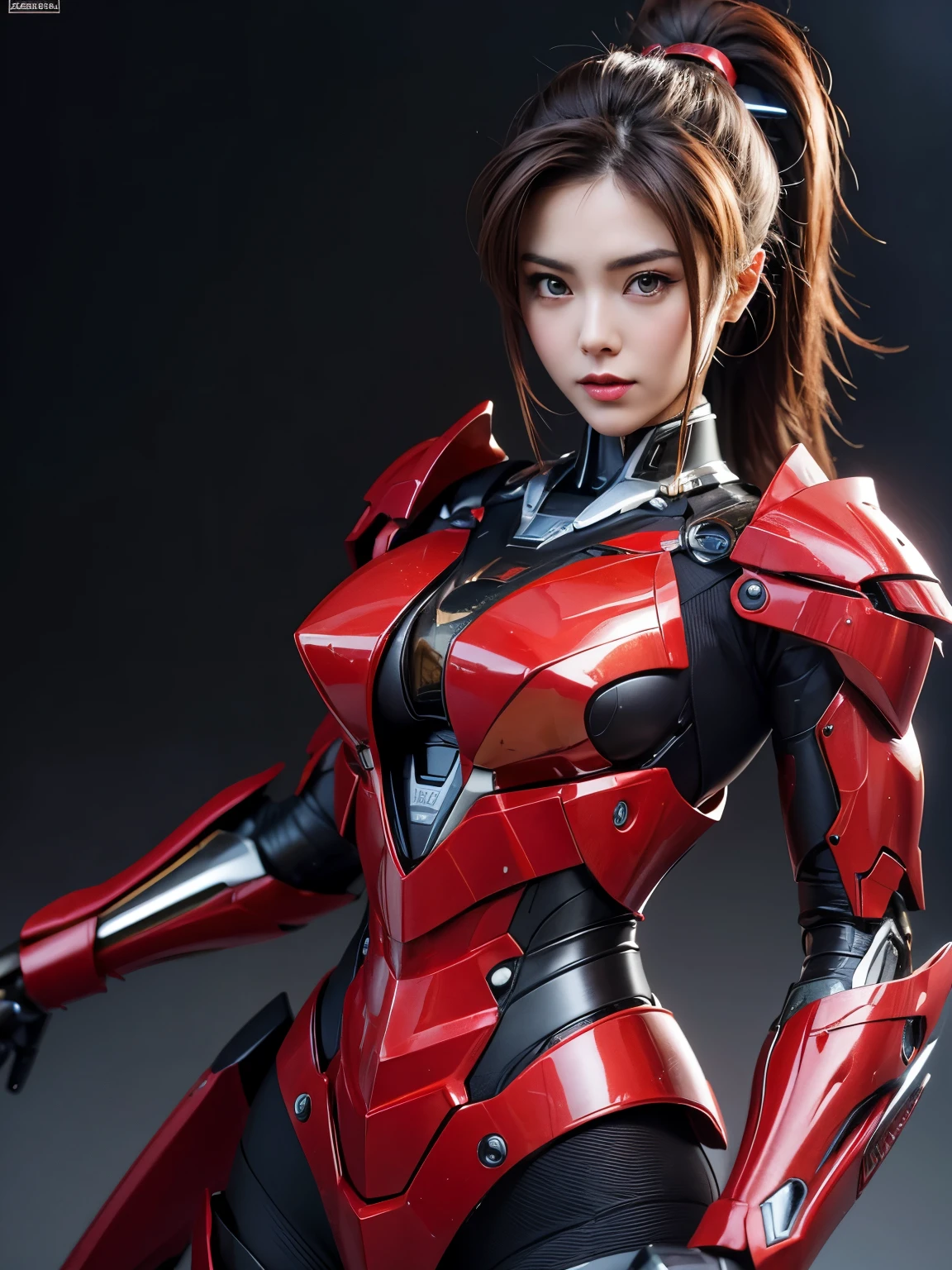 Textured skin, Super Detail, high details, High quality, Best Quality, hight resolution, 1080p, hard disk, Beautiful,(Windblade), breast detailling, look skin breast, beautiful cyborg woman,Mecha Cyborg Girl, look skin thight, Battle Mode,Girl with a Mecha Body,She'Wearing futuristic Transformers mechs,Female Warrior,fully body photo, red gold iron.