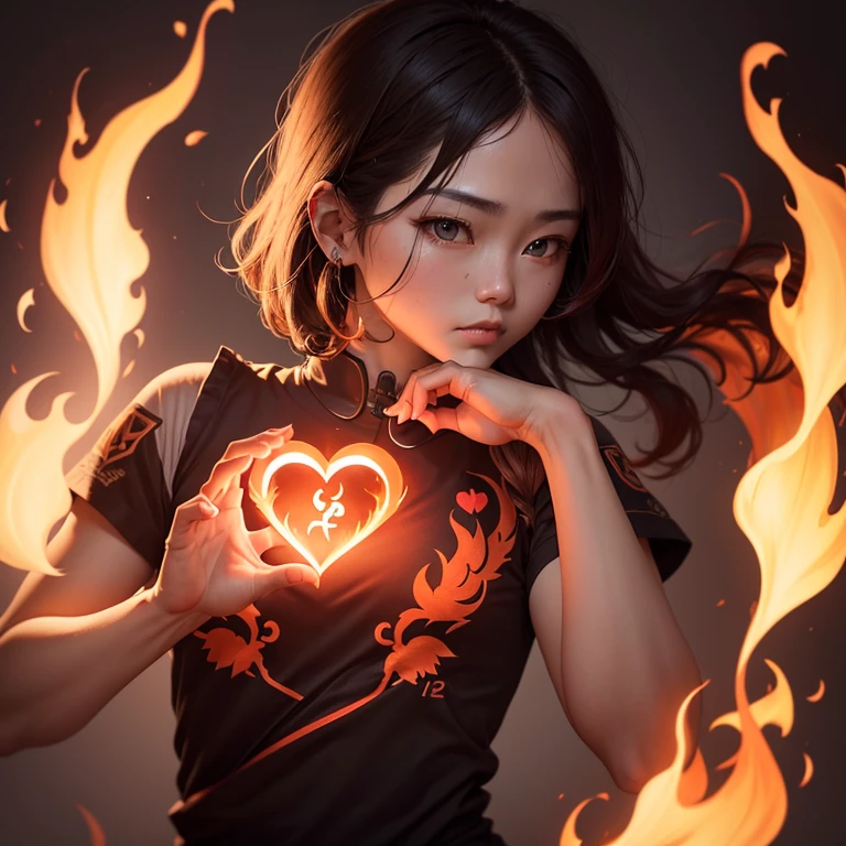 The symbol was designed using a heart shape and a burning flame.、Humans are nothing、Only Mark、