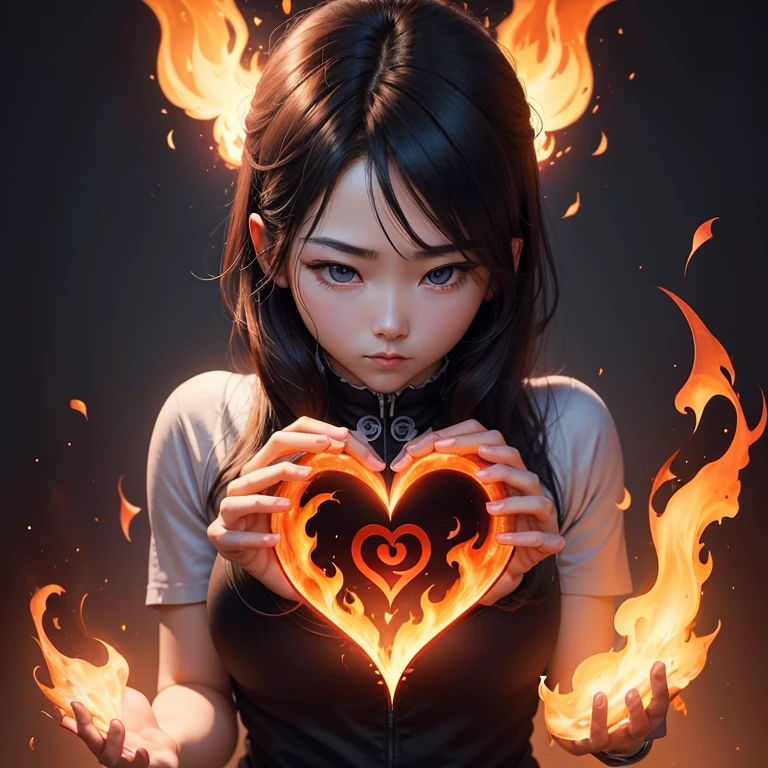 The symbol was designed using a heart shape and a burning flame.、Humans are nothing、Only Mark、