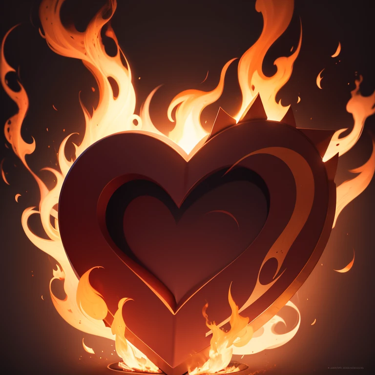 The symbol was designed using a heart shape and a burning flame.、No humanark close up、