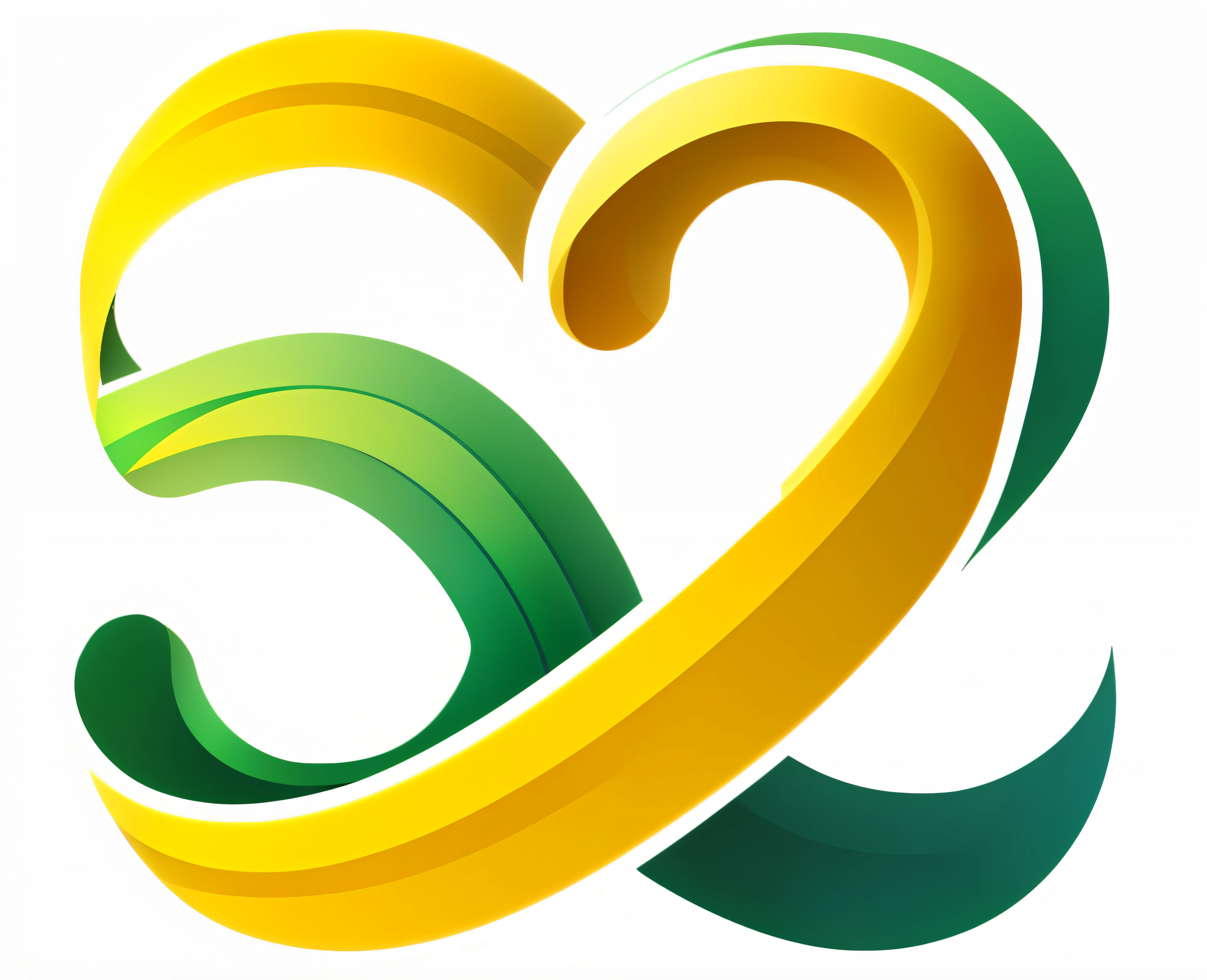 a close up of a heart shaped logo with a green and yellow ribbon, logo without text, green and yellow, yellow and green, green and yellow colors, green and gold, 2 5 6 x 2 5 6 pixels, logo, logo, yellow and green scheme, gold and green, yellow and greens, 2 d logo, 3 d logo, created in adobe illustrator