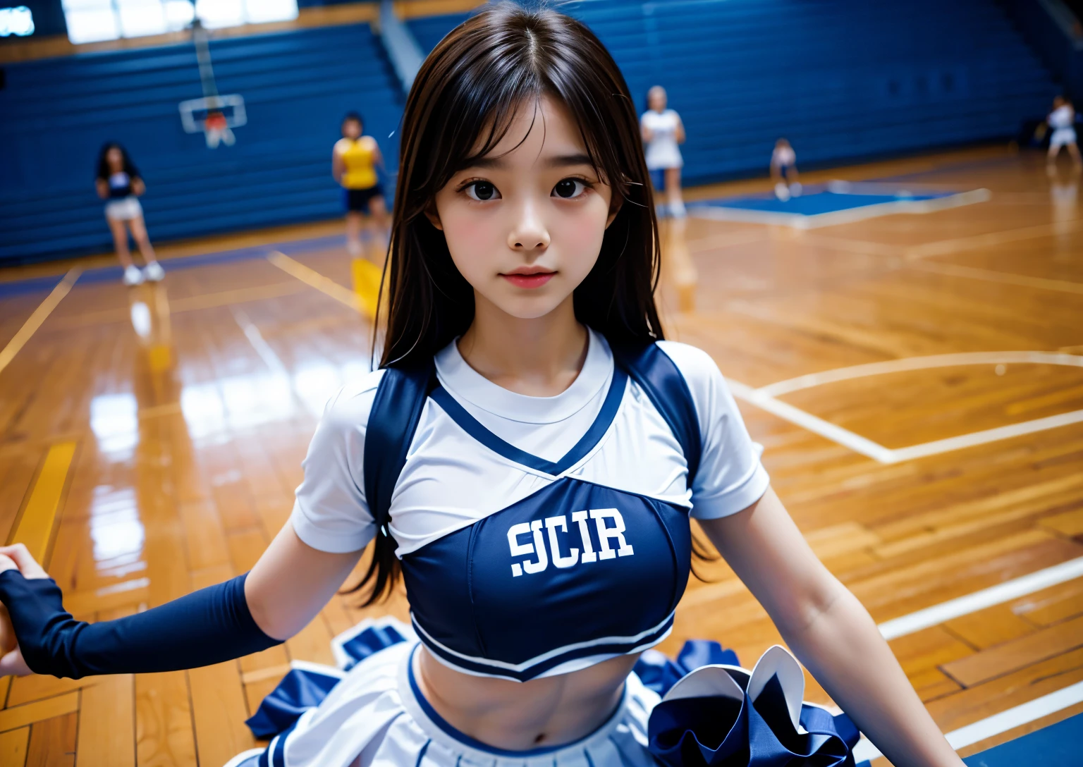 (8k, RAW photo, best quality, masterpiece:1.2), (realistic, photo-realistic:1.37), Perfect Anatomy, natural, (symmetrical clear eyes:1.3),
ultra high res, super detail, Ultra Detailed, Detailed Skin, Sharp Focus, bokeh, shiny hair, shiny skin, (finely detailed face:1.2), cinematic light BREAK
1girl, japanese, (((18 yo:1.6, kawaii, cute, young, ))), detailed eyes, facial lighting,
young girls, beautiful girls, ((chiseled face)), moon face, smooth skin, no makeup,
bob cut,
(blonde hair):1.2, black eyes, glowing eyes BREAK
(Cheerleader:1.5), (suspended:1.5), (bondage:1.5), (tied up:1.2), (arms behind back:1.5), (suspension:1.5), (crotch rope:1.2), (shibari:1.5), (rope:1.4), bdsm, navel, (large breasts:1.4), looking at viewer, face:1.5), (leaning forward:1.5), (school, classroom, window) BREAK
BREAK --auto
