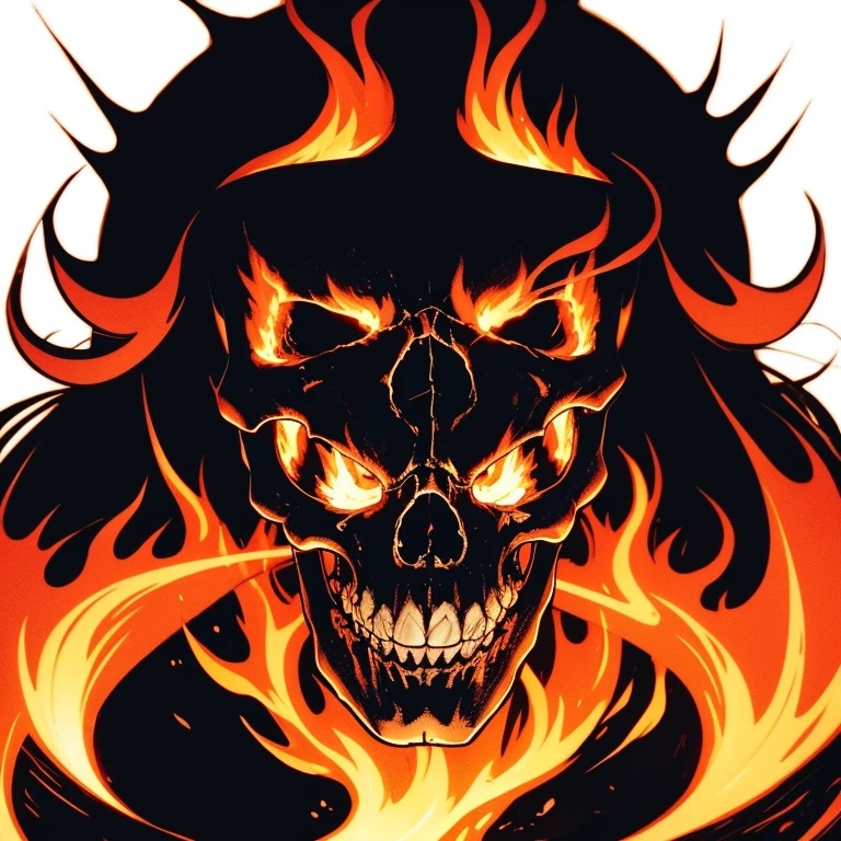A horror skelton body in dark background with fire 8k picture