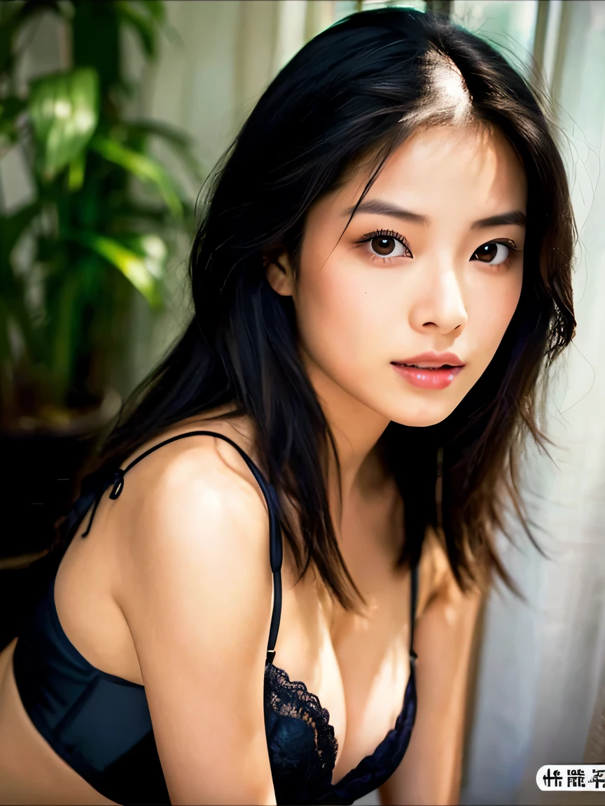 The prompt is: ((best quality)), ((masterpiece)), (detailed), beauty asian woman in a camisole lingerie, half body, perfect breast, beauty long black hair, perfect eyes, perfect face, fumika baba. Stable Diffusion prompt: (best quality, masterpiece:1.2), detailed, beauty Asian woman in a camisole lingerie with long black hair, half body, perfect eyes, perfect face, perfect lips, fumika baba