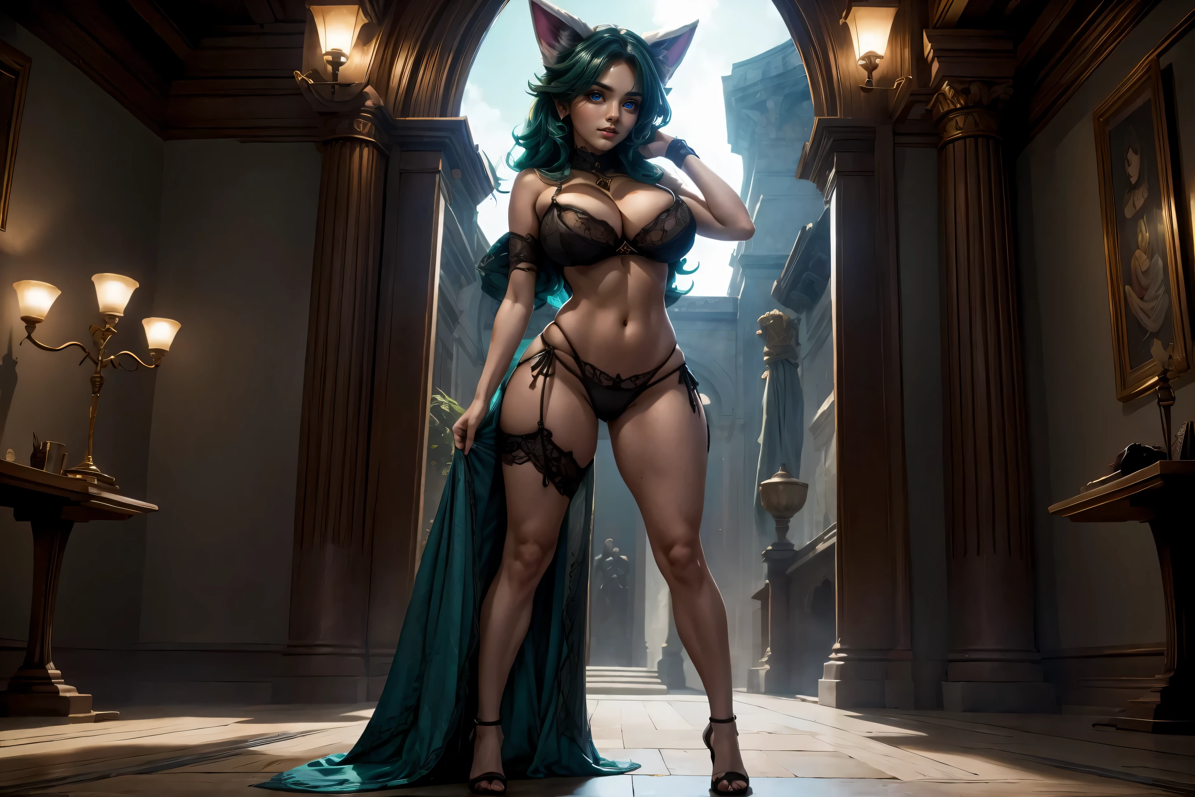 Regla de los tercios, Antropo peludo vex Yordle, solamente, cuerpo peludo, cubierto de piel, Fantasy Adventure Clothing, pila corta, (La mejor calidad, Detalles extremadamente intrincados, Hermosos ojos, Cara detallada, e621), cabello verde oscuro, Estilo-Glorioso, (En pie, pose y:1.2), seductor, sonrisa afectada, luciendo complacido, sonrojarse, manos en las caderas, Fondo de League of Legends al aire libre, senos laterales, ropa, completamente vestido, Renderizado de octanaje, romantic lighting, (Pelaje esponjoso detallado), (mirada lujuriosa), (((full body))) , (((sexose, model pose, standing pose)))