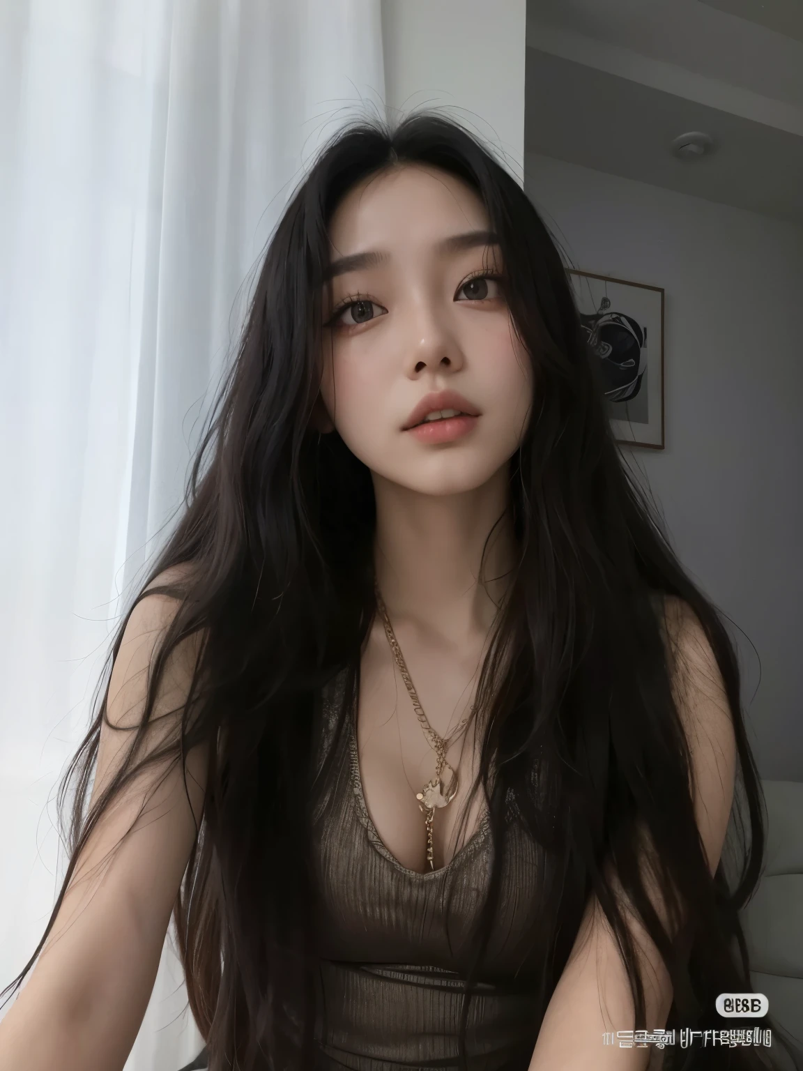 mulher arafed com cabelo preto longo sentado em uma cama, cruel korean goth girl, com cabelo comprido and piercing eyes, linda jovem coreana, linda mulher sul-coreana, asian girl com cabelo comprido, linda jovem coreana, com cabelo comprido, coreana, Ulzzang, heonhwa choe, gongbi, beautiful asian girl, beautiful chinese model
