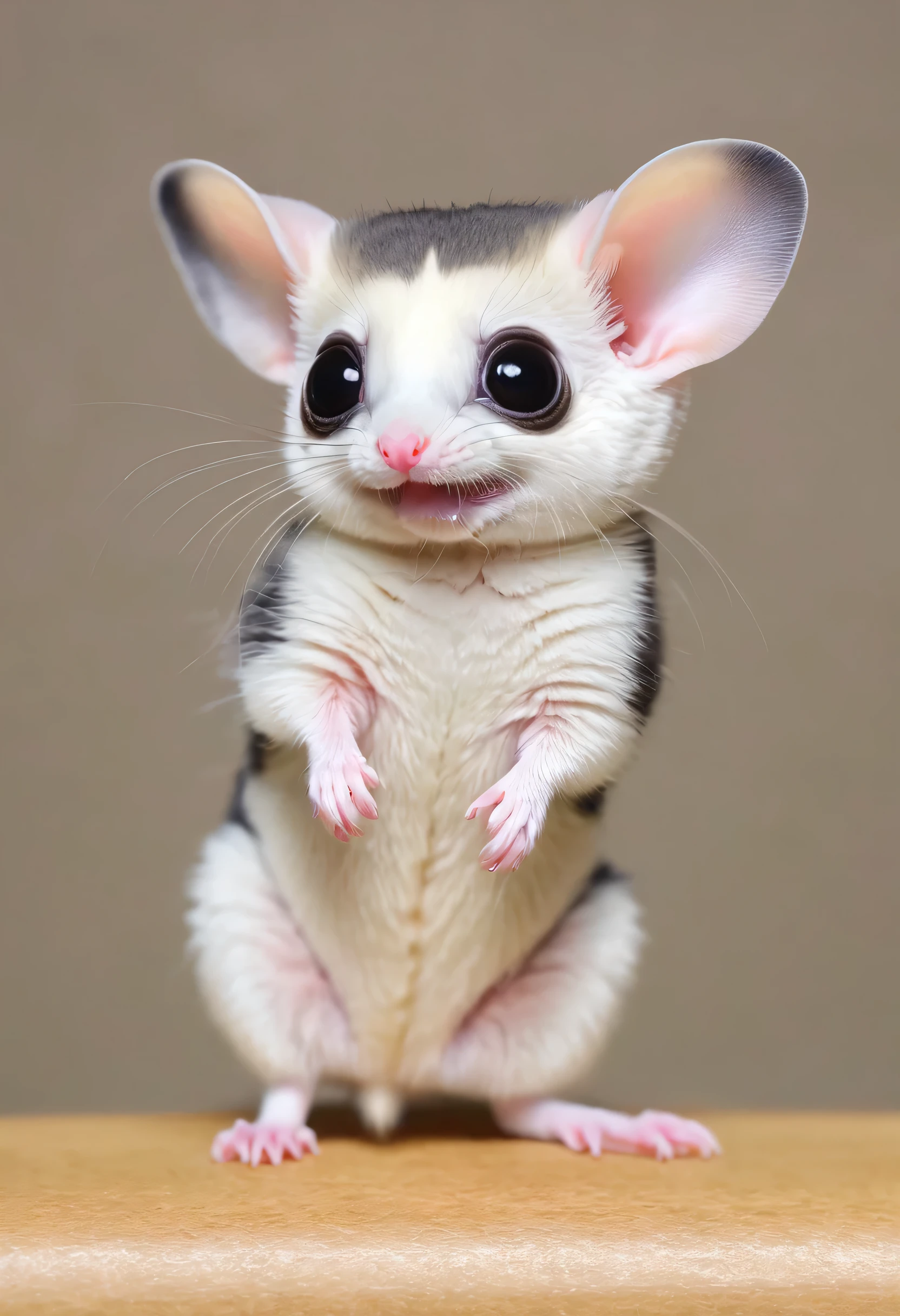 There are small animals standing on their hind legs, a pastel by Tadashi Nakayama, Reddit, folk art, With a big head and big eyes, the cutest creature in the world, Cute Big Eyes, the cutest creature in the world, sugar glider, Big eyes, A cute animal, Just a cute thing, Very Big Eyes