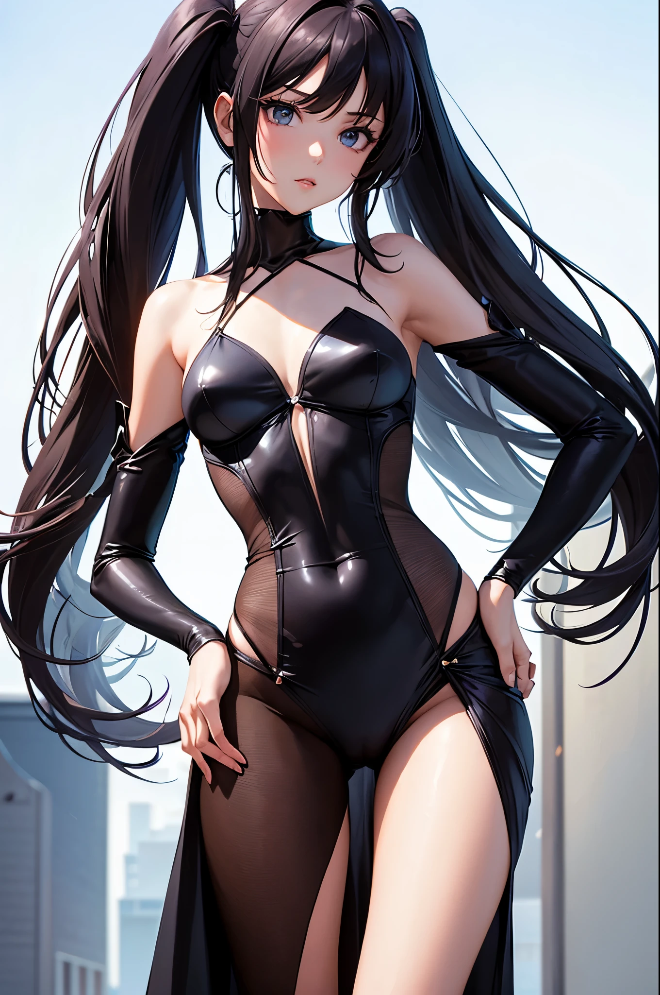 a sexy woman, (best quality), (masterpiece), (1girl), slim, anime, tall, (flat chested), (see through clothes), (front view), (protrait)
