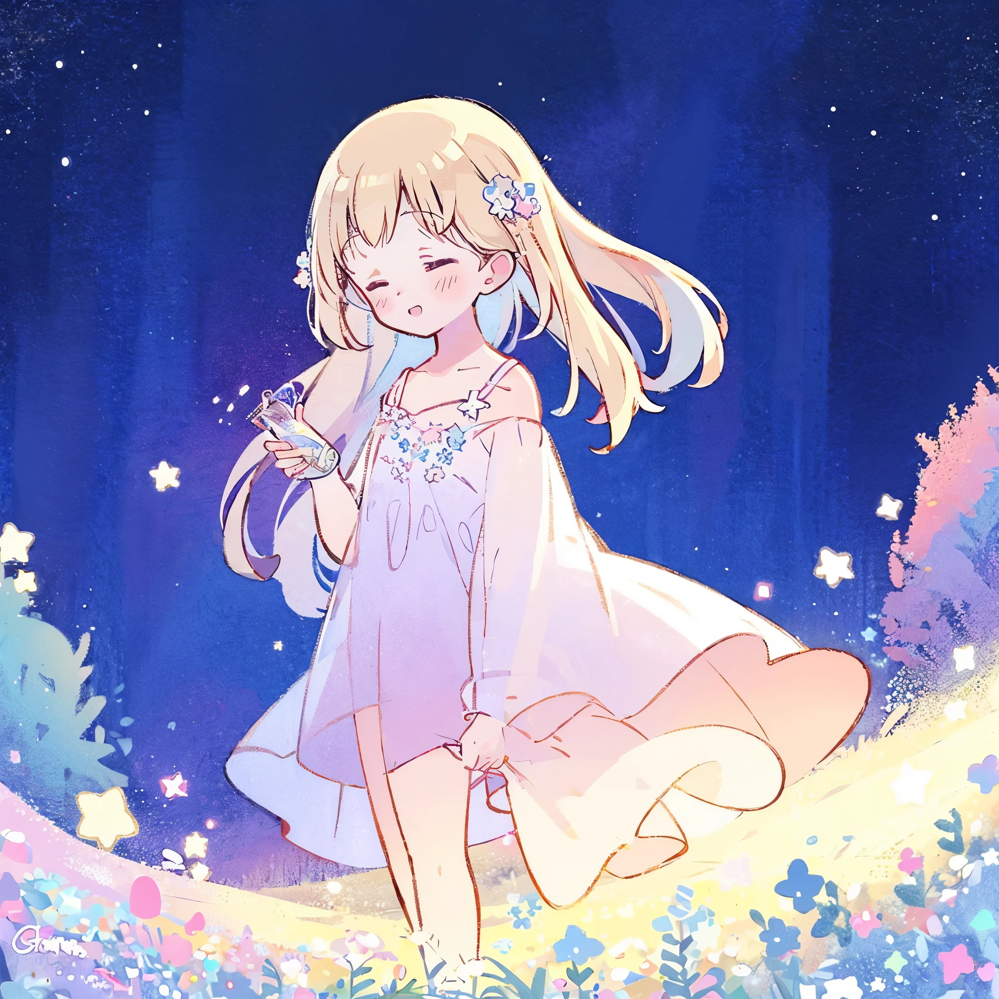 complex background, wishing star background, a woman wearing an ethereal mystical pink translucent dress that reflects the stars, perfume promo art, mystic, complex drawing, highly detailed, Covergirl brand, promo art, artistic rendition, ethereal, starry night, midjourney style