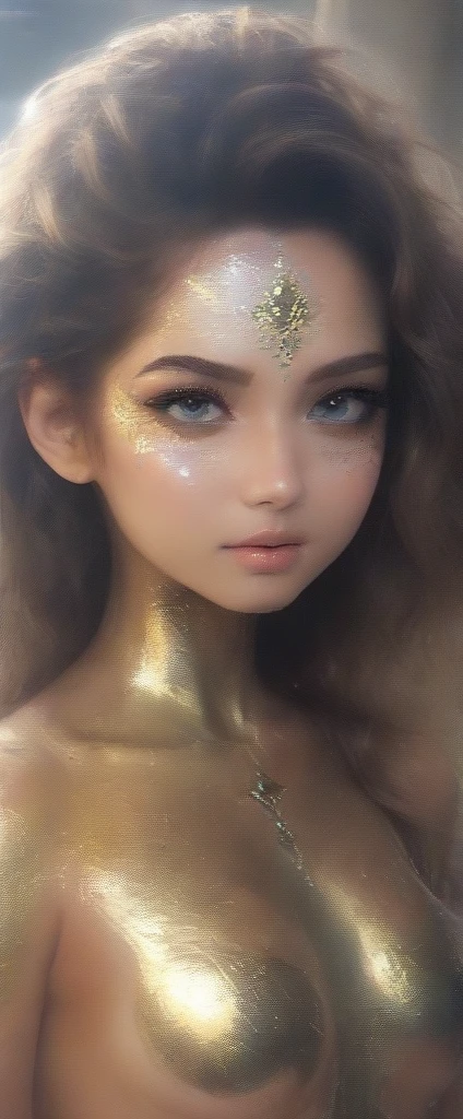 #quality(8k,wallpaper of extremely detailed CG unit, ​masterpiece,hight resolution,top-quality,top-quality real texture skin,hyper realisitic,increase the resolution,RAW photos,best qualtiy,highly detailed,the wallpaper,Golden ratio), BREAK ,solo,#1girl(gold underwear,face paint gold:2.0,body paint gold:2.0,contraposto pose,do not use accessories,she is the most beautiful fashion model,perky breast,soft smile),#background(very simple,white,shade of her body),[NSFW:2.0],[nsfw:2.0],[nsfw:2.0],[nsfw:2.0],(bodypaint gold)