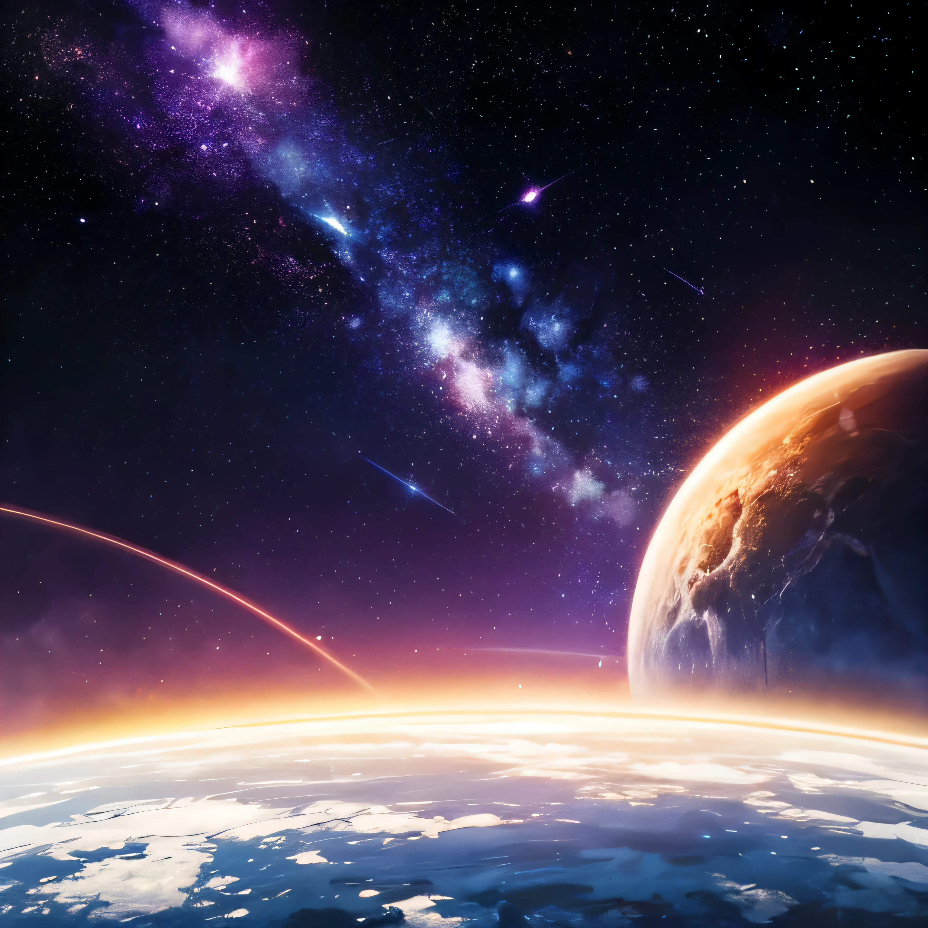 chaotic space purple stars