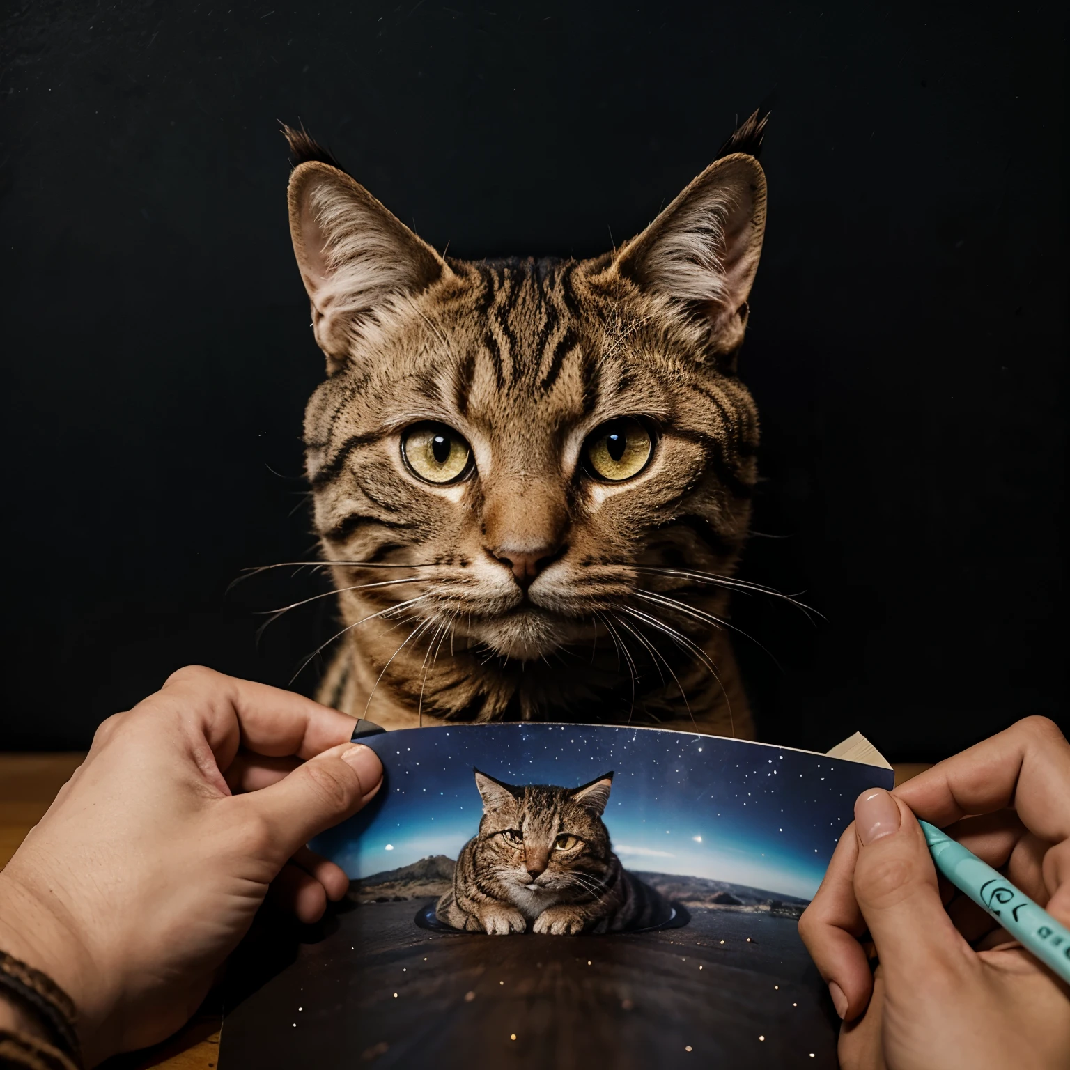 Gato astraunauta em desenho animado