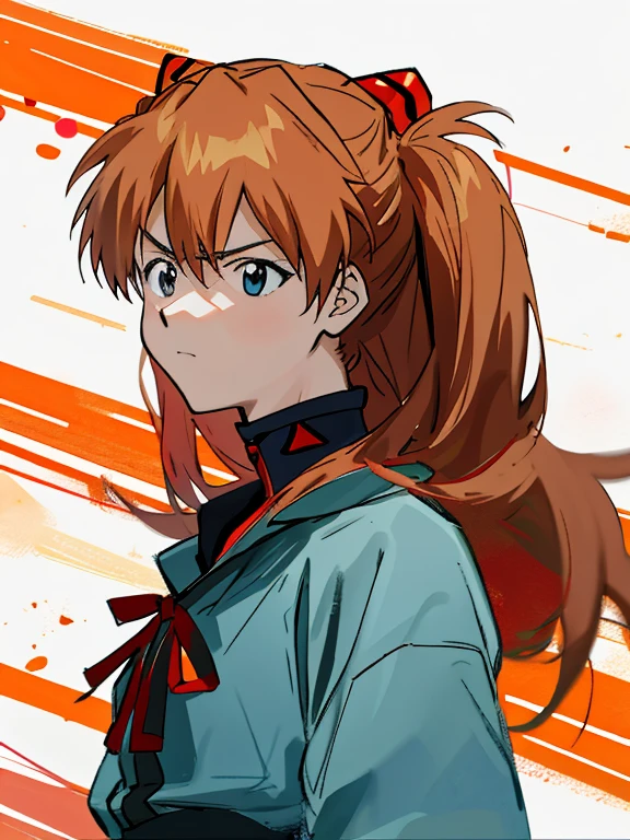 ANIME, asuka, 1 chica, paracaidismo, 8k, mejor calidad, proud expression, serious expression