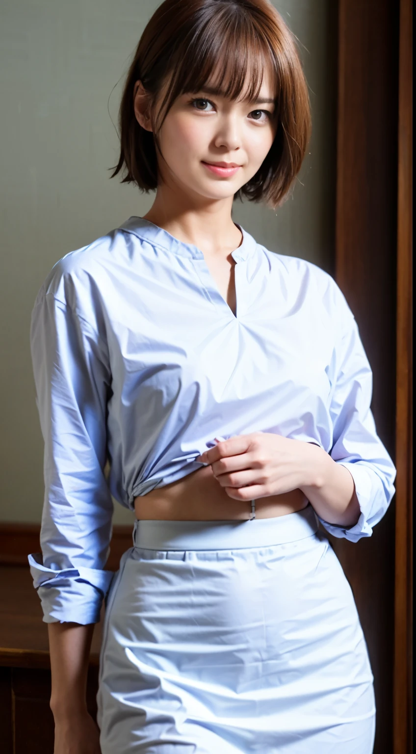 (((Low angle shooting、Looking into the camera:1.22,Leaning forward、Open shirt、No underwear)))、(((8k、highest quality、masterpiece、超A high resolution)))、(Realistic:1.4)、RAW Photos、(Real skin texture:1.3)、(Film Grain:1.3)、((Are standing、Skirt flutters in strong winds、Under the skirt、Do not bend your legs、Don'don't bend your knees、Spread your thighs、Beachside、))、One Girl、Beautiful and detailed eyes and face、masterpiece、highest quality、close、thin、Japanese Uniform、dynamic、barefoot、Mr.々A pose、