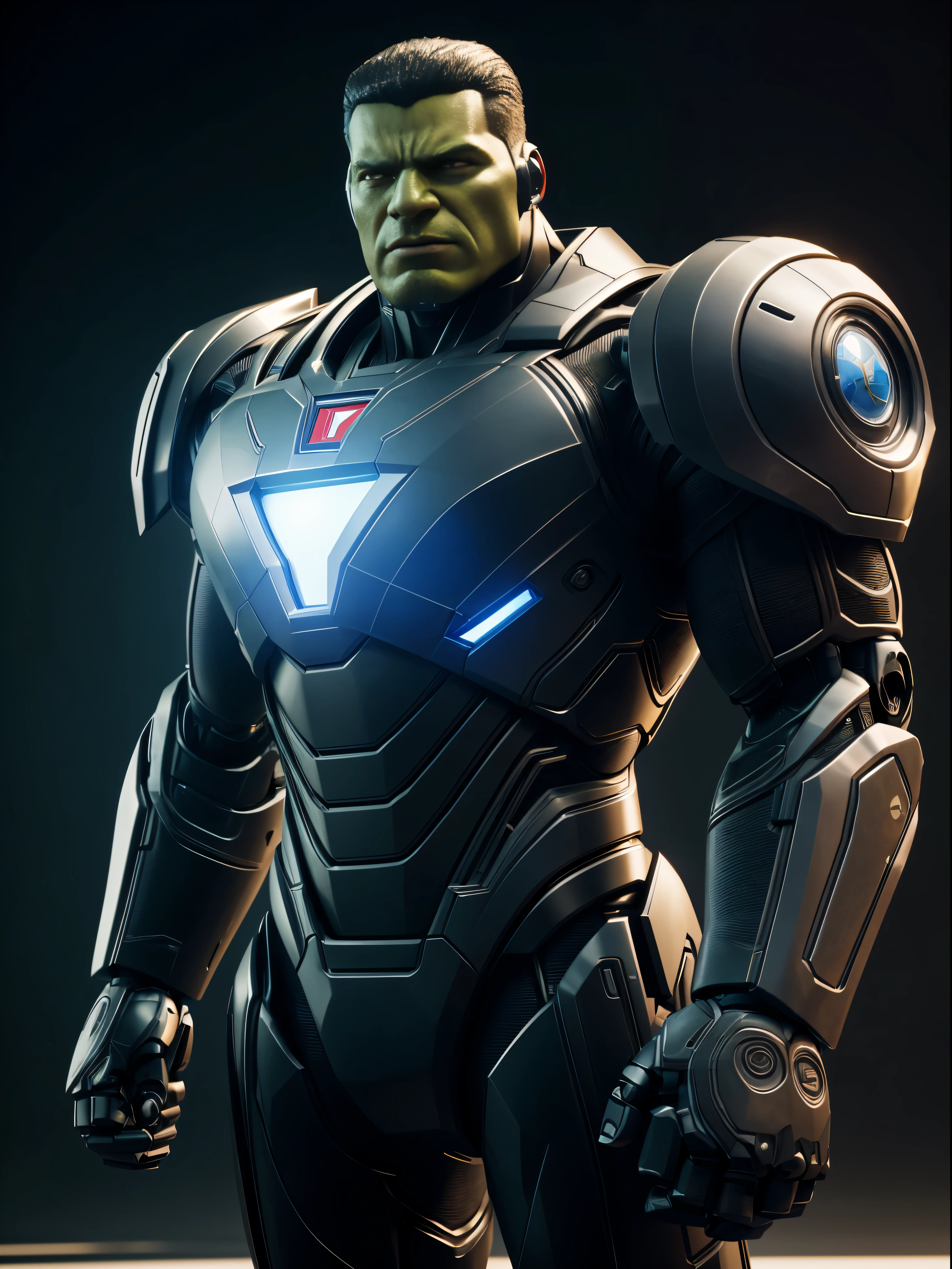 Hulk Robot, Robotic style, humanoid robot, Male robot, there is a Superman in a helmet and a helmet on, concept art, cinematic 4k octane render, octane render sci - fi, octane render cinematic, cinematic render unreal engine, 4 k cinematic octane render, cinematic unreal 5, cinematic render, cgsociety uhd 4k highly detailed, cyberpunk art ultrarealistic 8k, detailed cinematic render, cinematic 3d render, 8k octane render