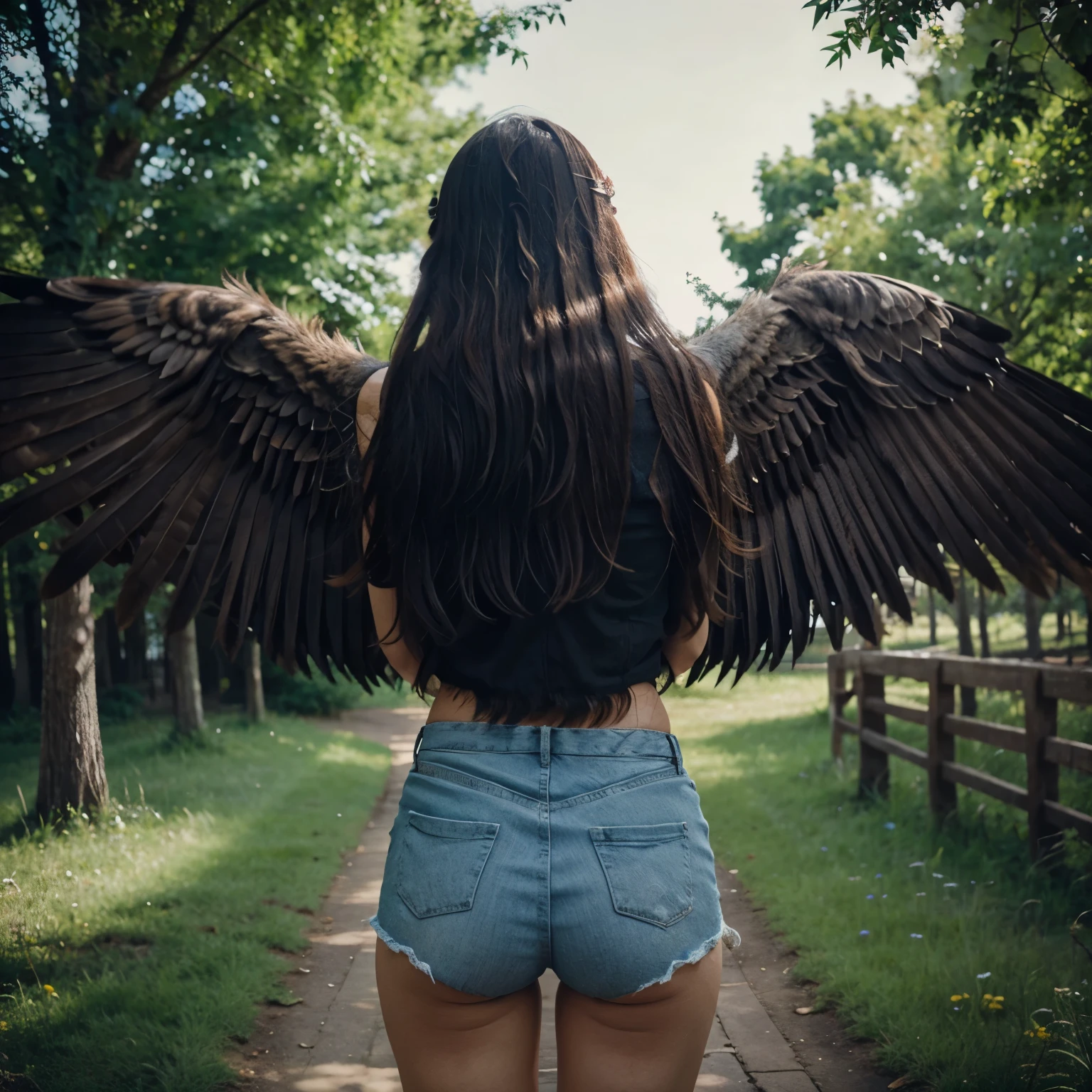 Humans wings that look natural wings with nature