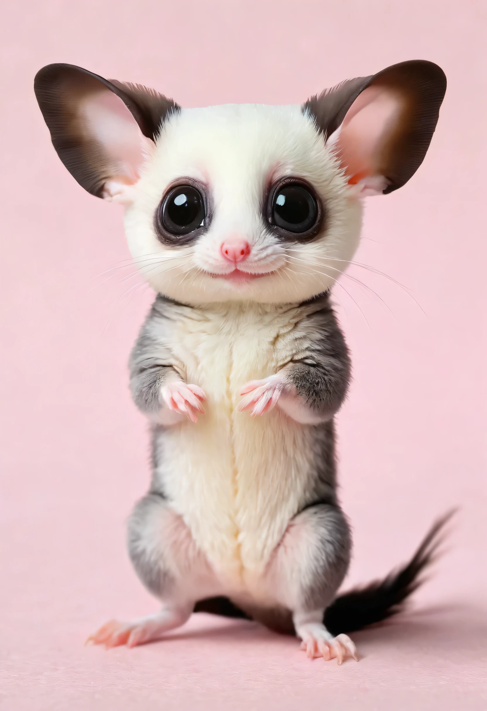 There are small animals standing on their hind legs, a pastel by Tadashi Nakayama, Reddit, folk art, With a big head and big eyes, the cutest creature in the world, Cute Big Eyes, the cutest creature in the world, sugar glider, Big eyes, A cute animal, Just a cute thing, Very Big Eyes