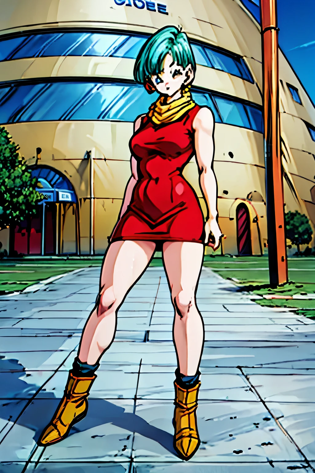 (( minifalda roja)), culo grande, culo redondo, musculos marcados, fitnes, Impresionante mujer sexy muy realista, Piel imperfecta, cintura muy angosta (( vestido rojo)), (( botas amarillas)) , Mejor calidad, full body visto desde abajo ((cabello azul corto)), , (( anime bulma dragon ball z)) (( vestido rojo)) mujer 30 years old, ((cabello azul corto)), (( con curvas)),(( una bufanda amarilla)) (( vestido muy corto)) (( piernas fuertes)), (( cintura muy angosta)) hay una mujer con un vestido rojo y una bufanda amarilla, vestido apretado, vestimenta ajustada, succubus in short tight dress, vestido sexy, faye valentine, linda chica con traje de tanque, skinvestido apretado, mejor conocido como amaranto, amaranto, He wears a bathing suit, usando ropa sencilla y ajustada, cintura delgada y caderas gruesas , alto detalle 8K, piel perfecta. 12K HDR, sensual posicion, ,