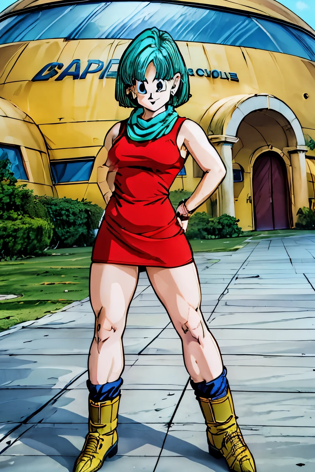 (( minifalda roja)), culo grande, culo redondo, musculos marcados, fitnes, Impresionante mujer sexy muy realista, Piel imperfecta, cintura muy angosta (( vestido rojo)), (( botas amarillas)) , Mejor calidad, full body visto desde abajo ((cabello azul corto)), , (( anime bulma dragon ball z)) (( vestido rojo)) mujer 30 years old, ((cabello azul corto)), (( con curvas)),(( una bufanda amarilla)) (( vestido muy corto)) (( piernas fuertes)), (( cintura muy angosta)) hay una mujer con un vestido rojo y una bufanda amarilla, vestido apretado, vestimenta ajustada, succubus in short tight dress, vestido sexy, faye valentine, linda chica con traje de tanque, skinvestido apretado, mejor conocido como amaranto, amaranto, He wears a bathing suit, usando ropa sencilla y ajustada, cintura delgada y caderas gruesas , alto detalle 8K, piel perfecta. 12K HDR, sensual posicion, ,
