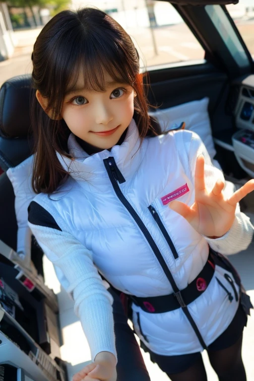 ((SFW: 1.4)), ((Detailed face, Professional photography)), ((NSFW, zettai ryouiki, 1 girl)), Ultra-high resolution, (Realistic: 1.4), RAW Photos, highest quality, (PhotoRealistic Stick), concentrated, Soft Light, ((30 years old)), ((Japanese)), (( (Young Face))), (surface), (Depth of written boundary), masterpiece, (Realistic), woman, ,astrovest,headphone:1.5,bangs, ((1 girl)),inside spacestation,zero gravity,smile