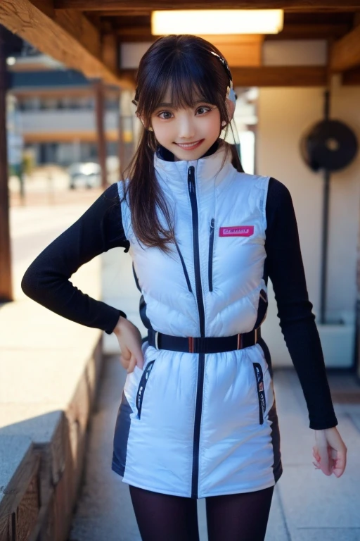 ((SFW: 1.4)), ((Detailed face, Professional photography)), ((NSFW, zettai ryouiki, 1 girl)), Ultra-high resolution, (Realistic: 1.4), RAW Photos, highest quality, (PhotoRealistic Stick), concentrated, Soft Light, ((30 years old)), ((Japanese)), (( (Young Face))), (surface), (Depth of written boundary), masterpiece, (Realistic), woman, ,astrovest,headphone:1.5,bangs, ((1 girl)),(black sleeves):2,(black tights):2,inside spacestation,zero gravity,smile,open leg,show panty,blush:1.5