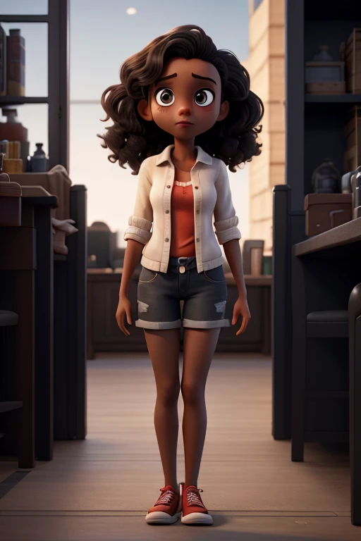 Cover of a thriller film featuring a thin, dark-skinned girl with short, wavy hair, while the name appears below. "Un eco silencioso"
