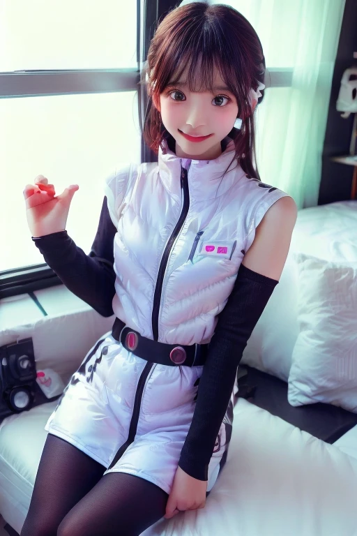 ((SFW: 1.4)), ((Detailed face, Professional photography)), ((NSFW, zettai ryouiki, 1 girl)), Ultra-high resolution, (Realistic: 1.4), RAW Photos, highest quality, (PhotoRealistic Stick), concentrated, Soft Light, ((30 years old)), ((Japanese)), (( (Young Face))), (surface), (Depth of written boundary), masterpiece, (Realistic), woman, ,astrovest,headphone:1.5,bangs, ((1 girl)),(black sleeves):2,(black tights):2,inside spacestationinside spacecraft,,zero gravity,smile,open leg,show panty,blush:1.5,hidden hands