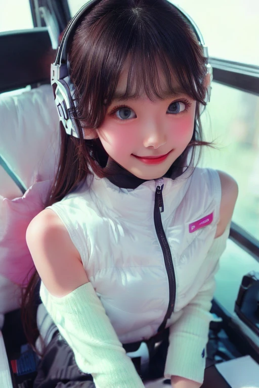 ((NSFW: 1.4)), ((Detailed face, Professional photography)), ((NSFW, zettai ryouiki, 1 girl)), Ultra-high resolution, (Realistic: 1.4), RAW Photos, highest quality, (PhotoRealistic Stick), concentrated, Soft Light, ((30 years old)), ((Japanese)), (( (Young Face))), (surface), (Depth of written boundary), masterpiece, (Realistic), woman, ,astrovest:2,headphone:2,:1.5,bangs, ((1 girl)),(black sleeves):2,(black tights):2,inside spacestation,inside spacecraft,,zero gravity,smile,open leg,show panty,blush:1.5,hidden hands,neotech