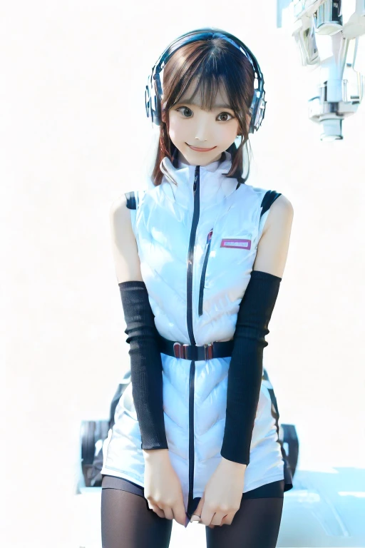 ((NSFW: 1.4)), ((Detailed face, Professional photography)), ((NSFW, zettai ryouiki, 1 girl)), Ultra-high resolution, (Realistic: 1.4), RAW Photos, highest quality, (PhotoRealistic Stick), concentrated, Soft Light, ((30 years old)), ((Japanese)), (( (Young Face))), (surface), (Depth of written boundary), masterpiece, (Realistic), woman, ,astrovest:2,headphone:2,:1.5,bangs, ((1 girl)),(black sleeves):2,(black tights):2,inside spacestation,inside spacecraft,,zero gravity,smile,open leg,show panty,blush:1.5,hidden hands,neotech