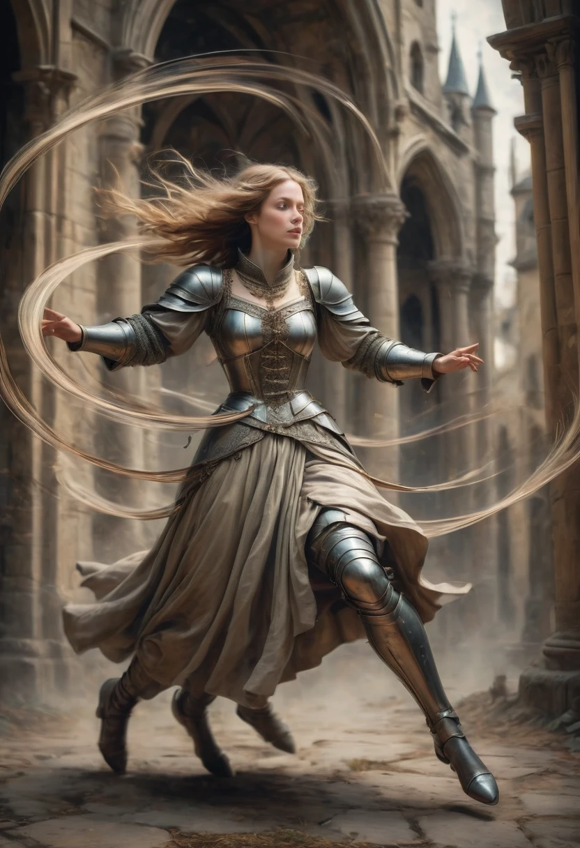 dream, Motion Blur, action-lines, minimalism art, Middle Ages, best quality, masterpiece, very aesthetic, perfect composition, intricate details, ultra-detailed