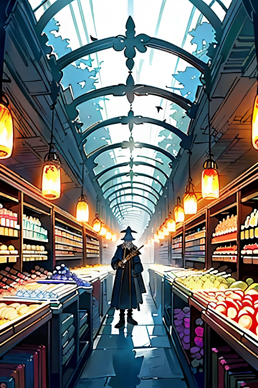Amidst the bustling streets of an enchanted town, there lies a hidden gem: a mystical weapons store. Here, fantastical armaments line the shelves, each with a unique and magical aura. The store's entrance is flanked by two tall, ancient wooden guardians, their eyes aglow with an ethereal light.

Inside, the air is thick with a sense of wonder and anticipation. Rows upon rows of weapons span the length and breadth of the store, their melodic hums and gentle glows creating a symphony of magic. Swords,staffs,bows, and shields, all imbued with arcane powers, await those daring