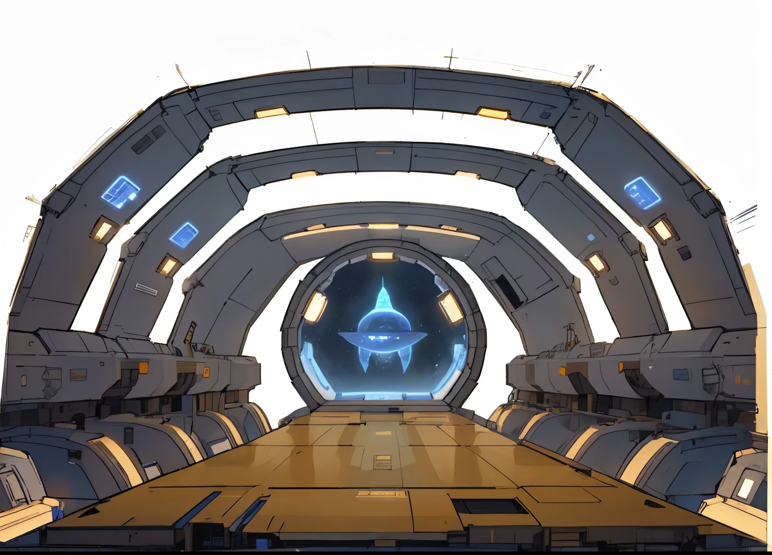 um close de uma nave espacial com uma grande janela e uma tela grande, dentro de uma nave espacial, an epic spaceship scene, detailed interior da nave espacial, Dentro de uma nave espacial, em uma nave espacial cockpit, ambiente da nave espacial aurora, corredor da nave espacial, corredor da nave espacial background, interior of an alien spaceship, interior da nave espacial, compartimento de carga da nave estelar, inside a space station, em uma nave espacial