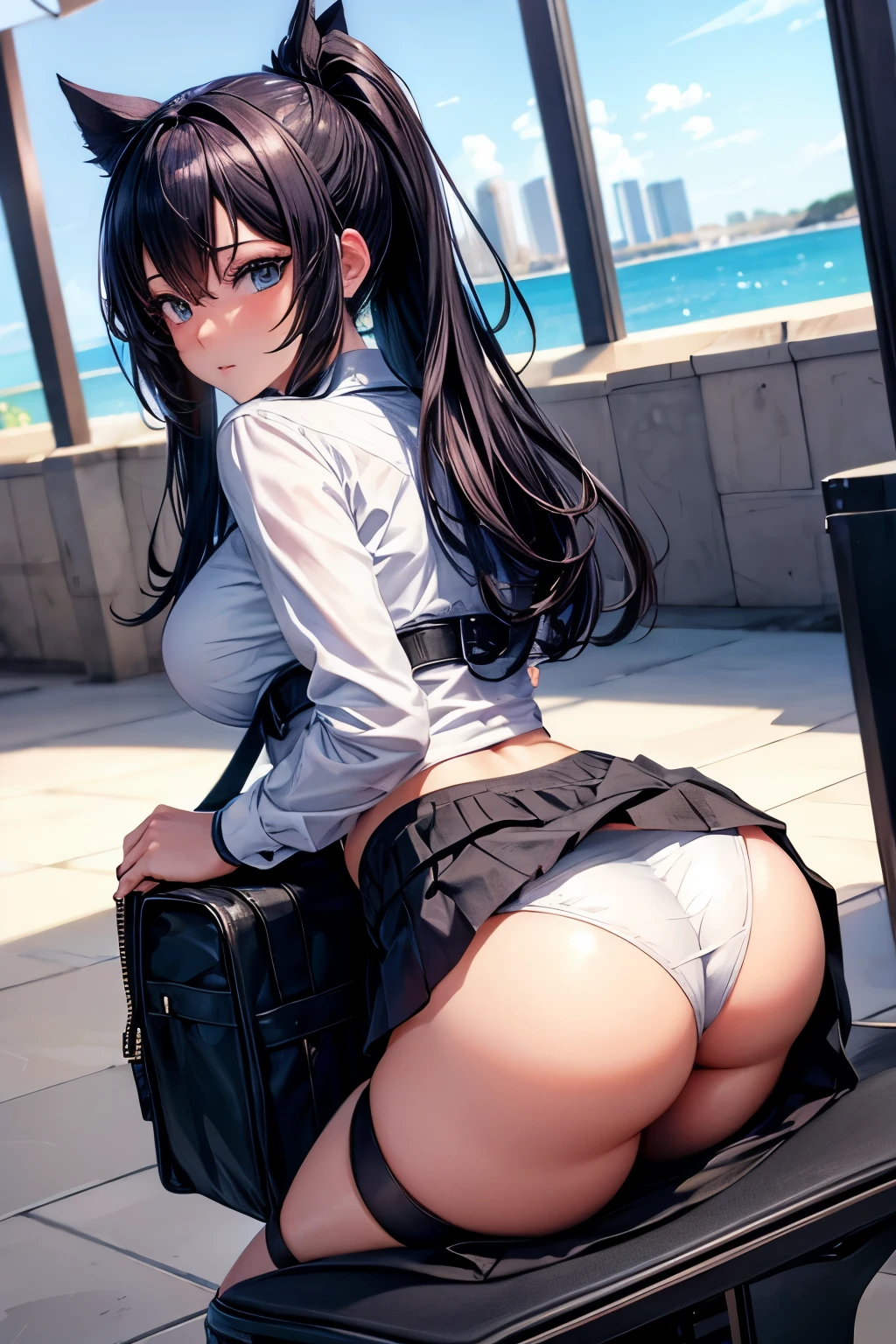 hot anime girl showing her ass int ocamera