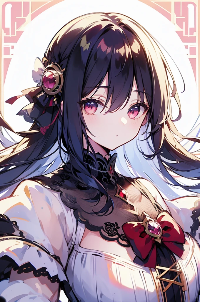 chica anime con cabello rosado y un lazo en el cabello, retrato realista kawaii, lindo personaje, beautiful art style, Moe anime art style, lindo retrato, lindo retrato