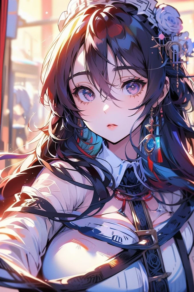 chica anime con cabello rosado y un lazo en el cabello, retrato realista kawaii, lindo personaje, beautiful art style, Moe anime art style, lindo retrato, lindo retrato